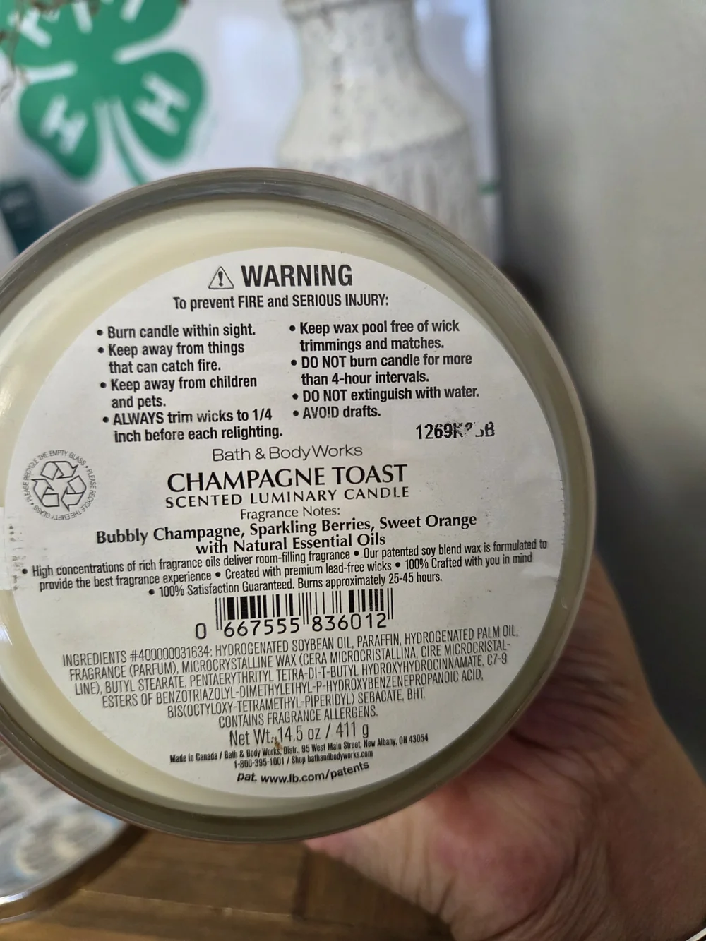 Bath & Body Works Rose Blush Champagne Toast Snowflake Candle Jar Silver Lid